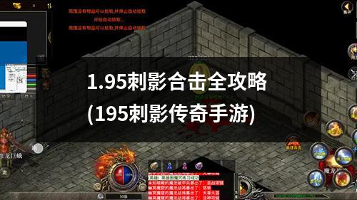1.95刺影合击全攻略 (195刺影传奇手游)