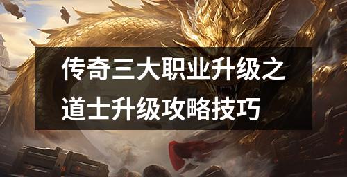 传奇三大职业升级之道士升级攻略技巧