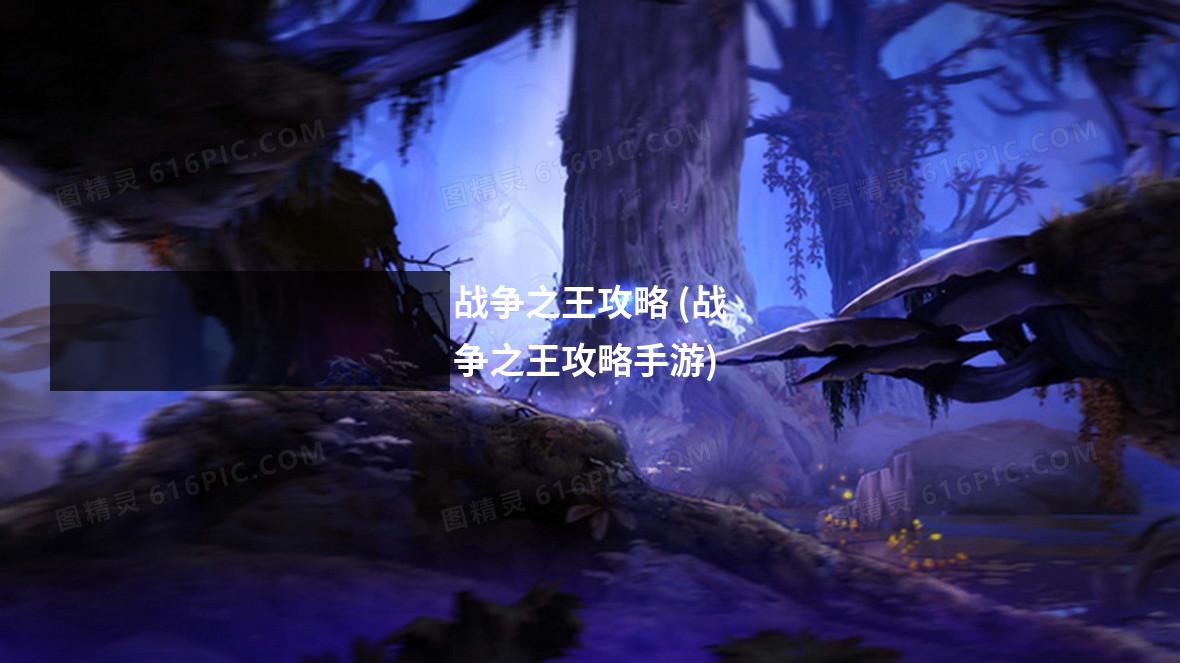 战争之王攻略 (战争之王攻略手游)